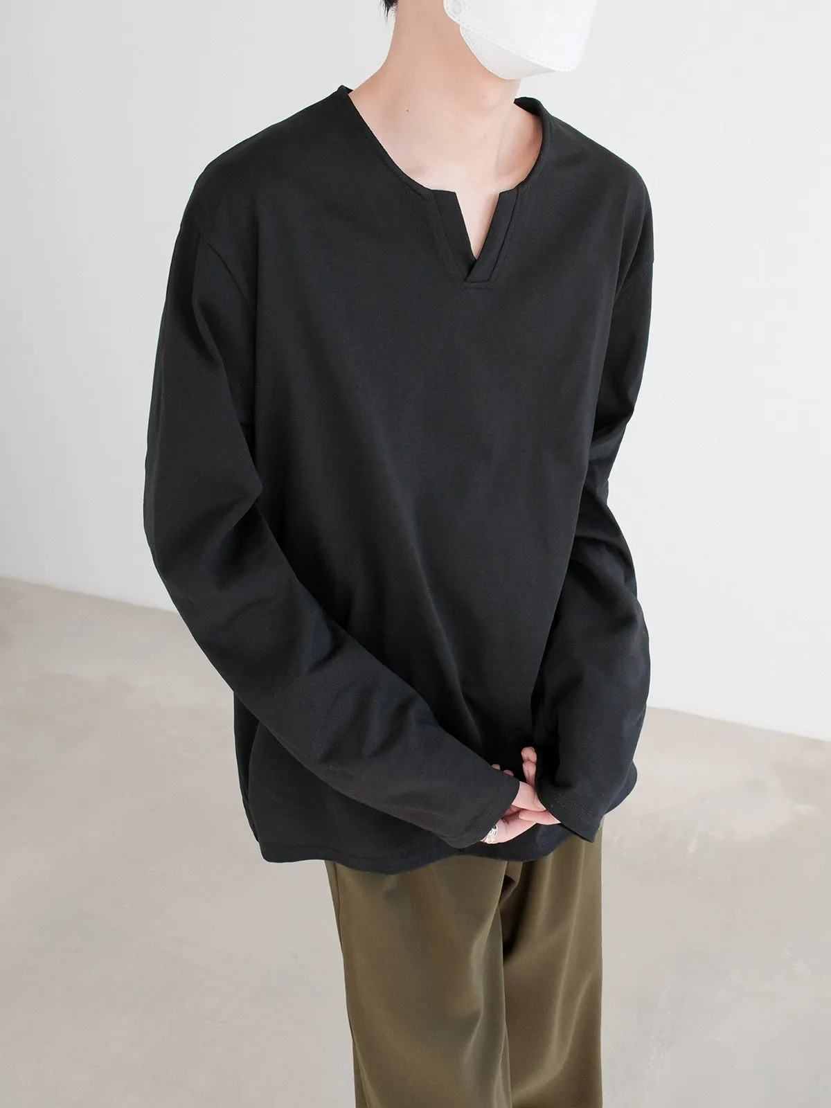 Minimalist Notch Neck Pullover