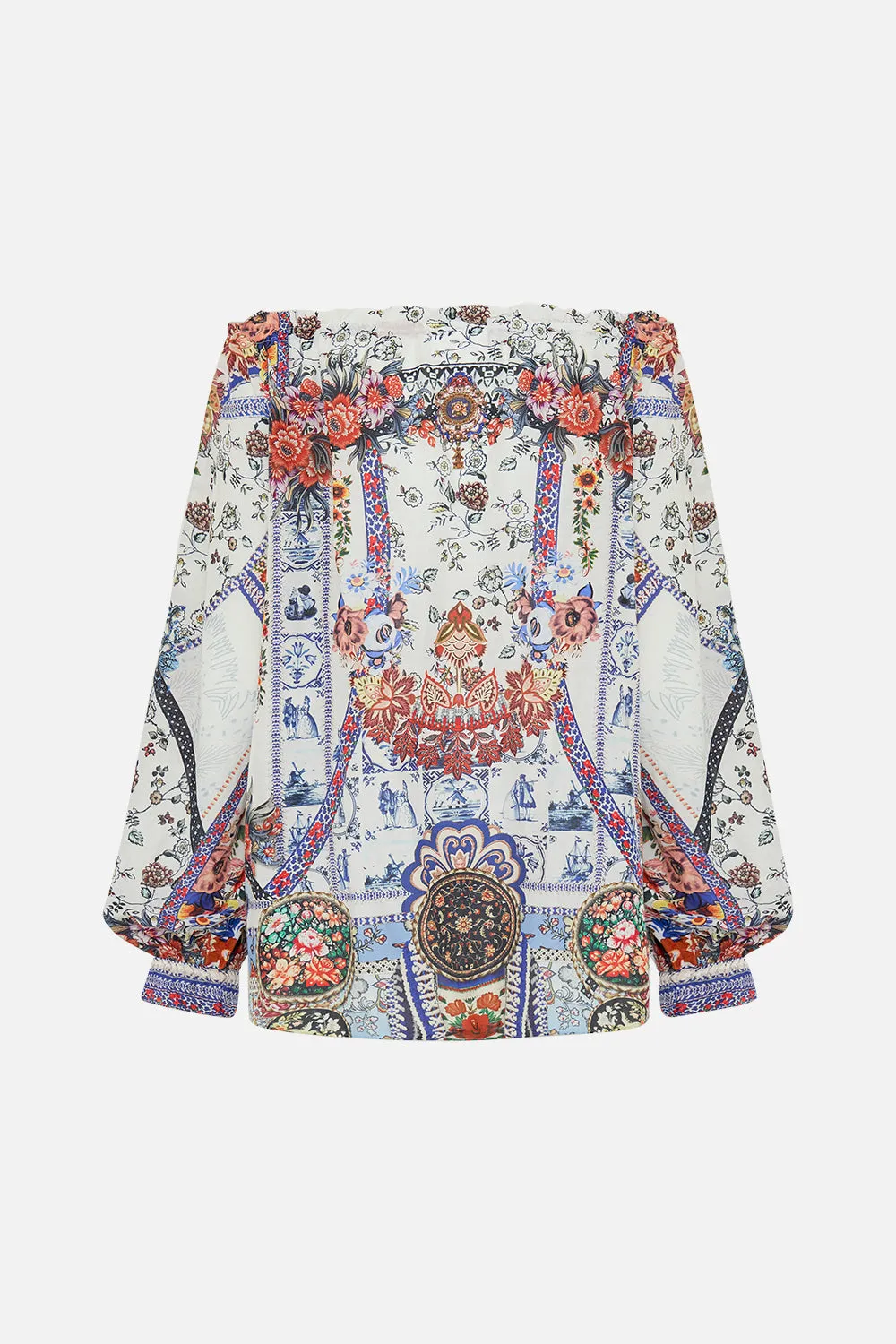 NECK TIE GATHERED BLOUSE MY FOLK ART HEART