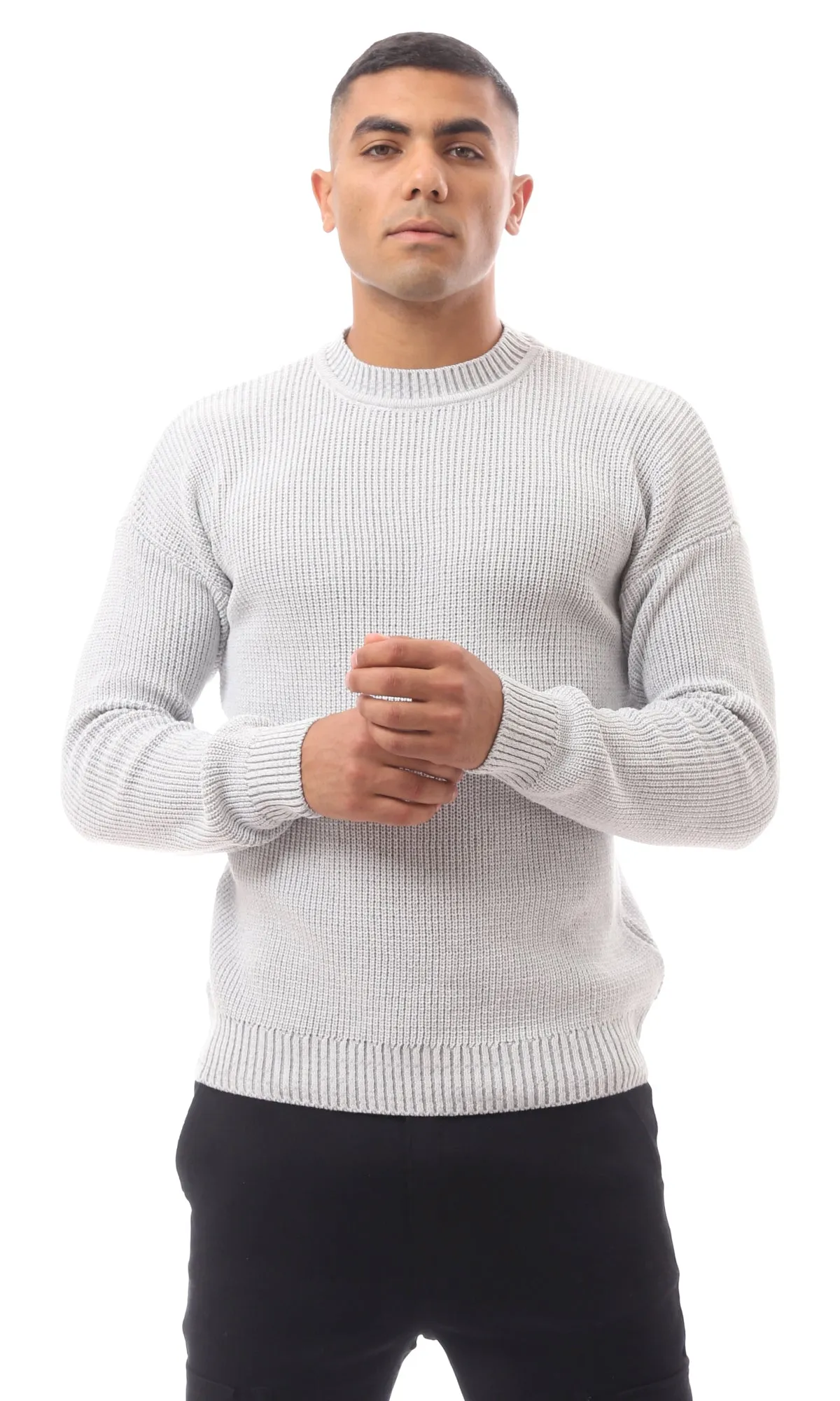 O171141 Slip On Light Grey Long Sleeve Pullover