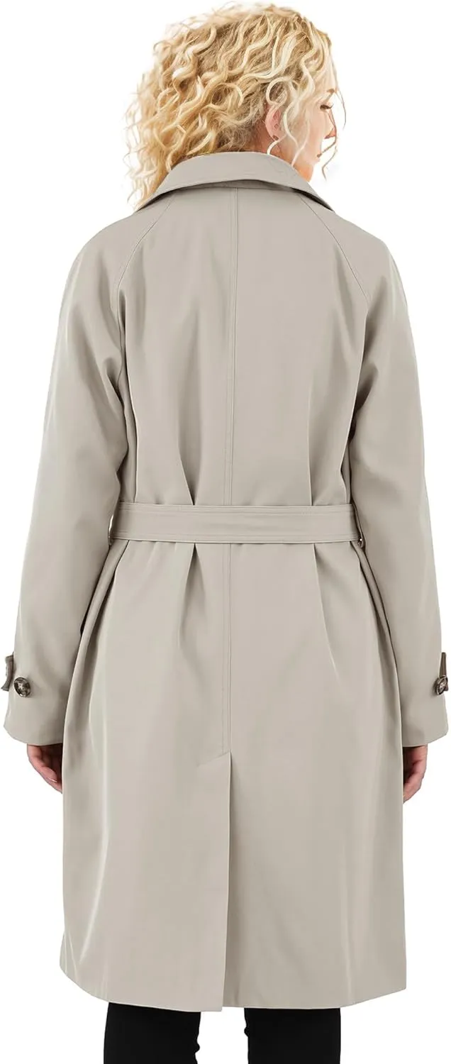 Orolay Women's Casual Notched Lapel Trench Coat Mid-Length Slim Fit Overcoat with Belt
