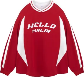 Oversized Crewneck Black Graphic Hoodies for Women Sweatshirts for Men Red Vintage Pullover Loose Fit Streetwear Long Sleeve