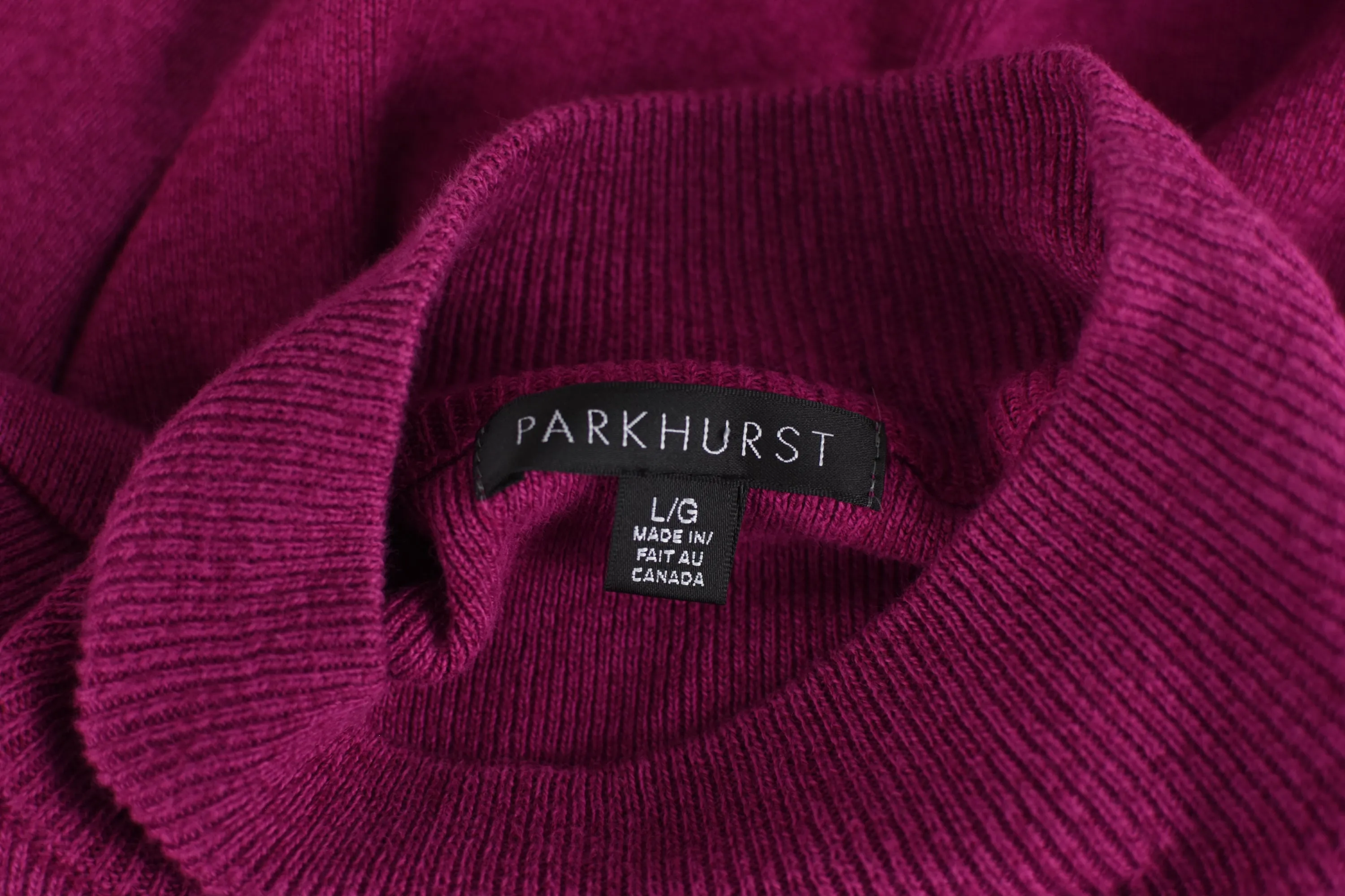 Park Hurst Magenta Pink Mockneck Knit Sweater Women's Large
