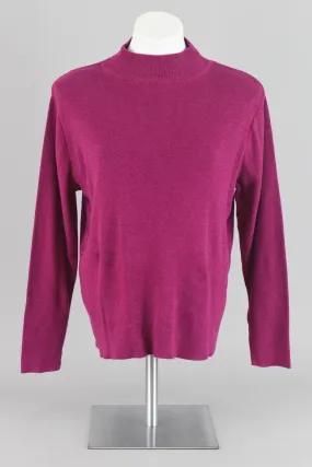 Park Hurst Magenta Pink Mockneck Knit Sweater Women's Large