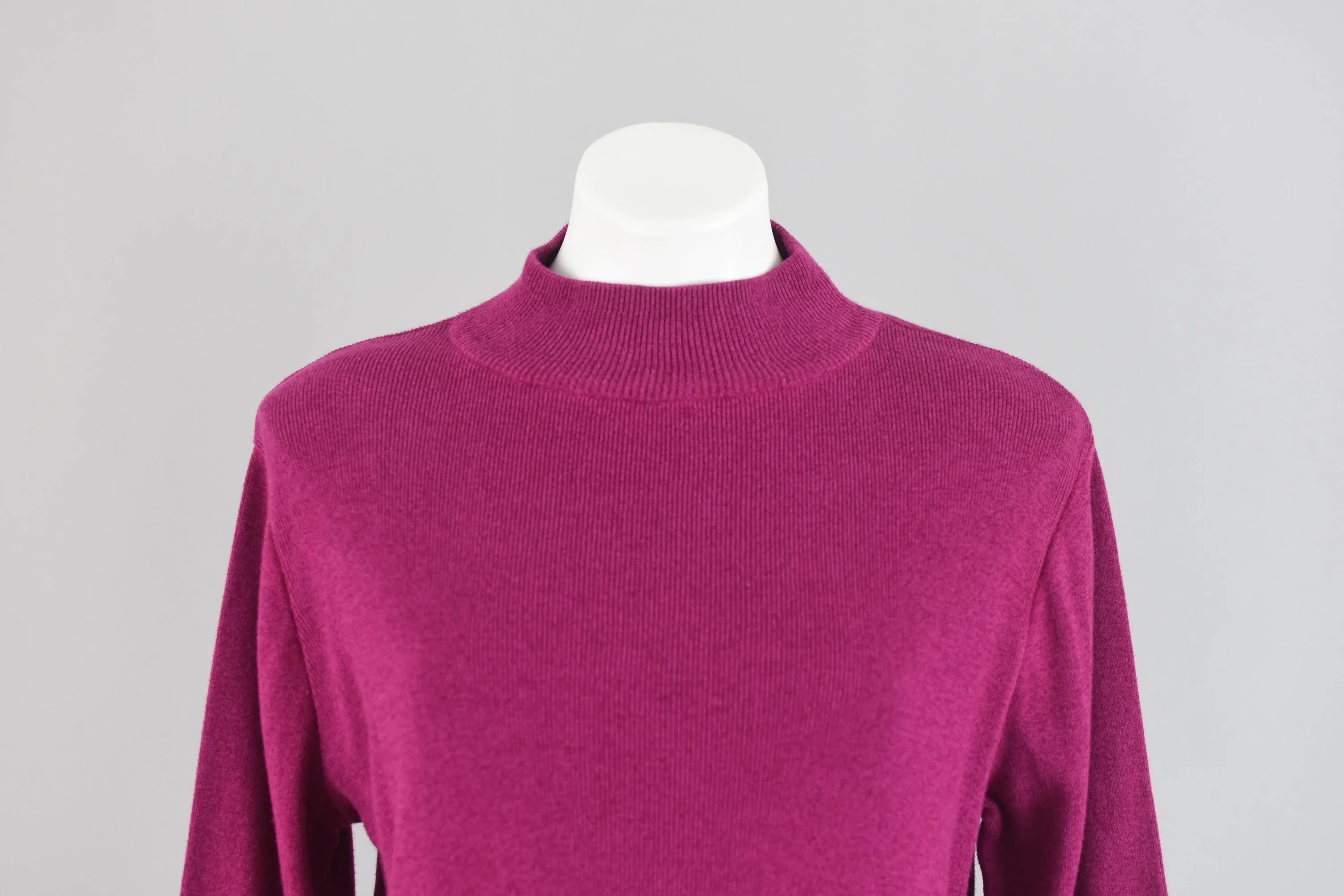 Park Hurst Magenta Pink Mockneck Knit Sweater Women's Large