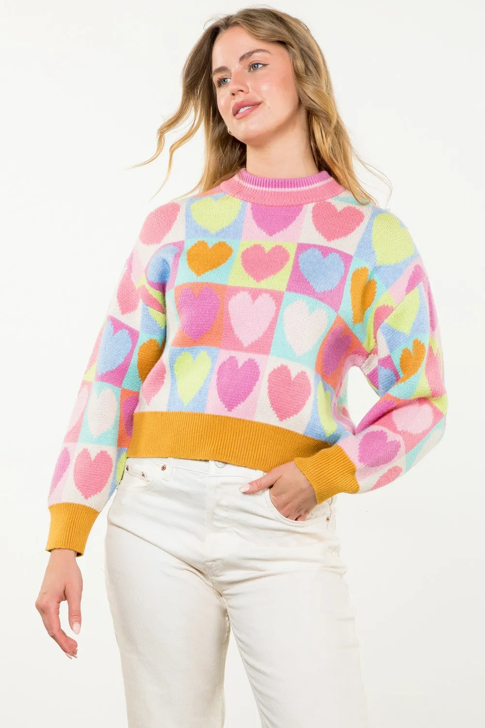 Pastel Hearts Sweater