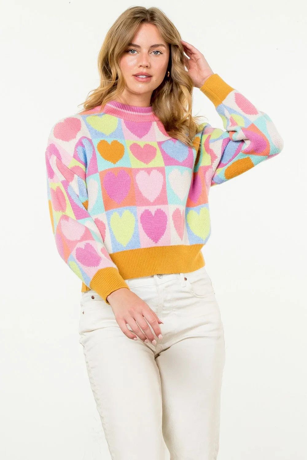 Pastel Hearts Sweater