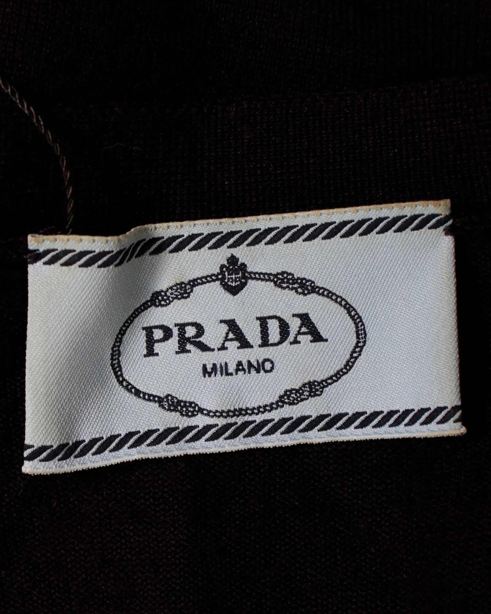 Prada V-neck Cardigan in Black Wool