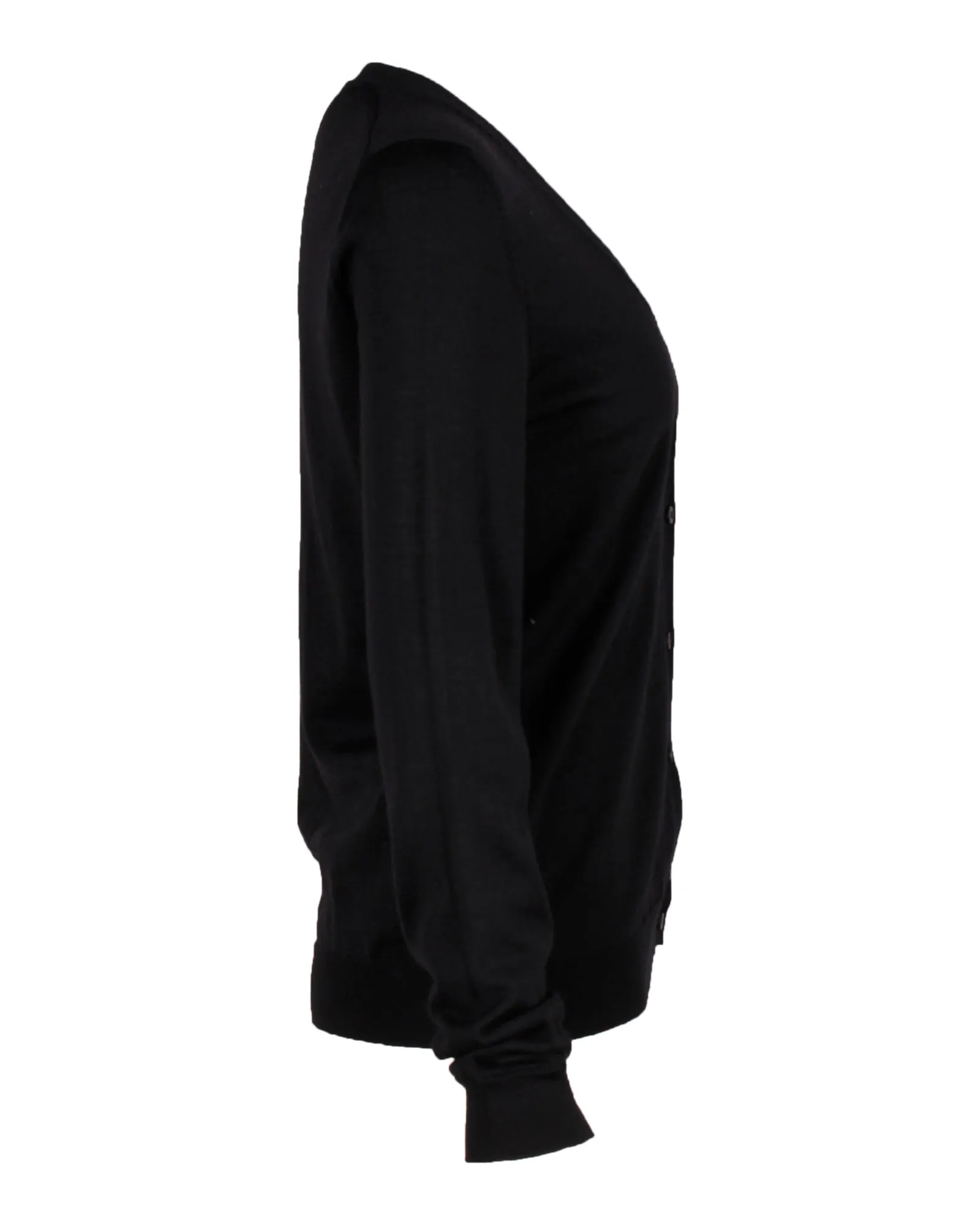 Prada V-neck Cardigan in Black Wool