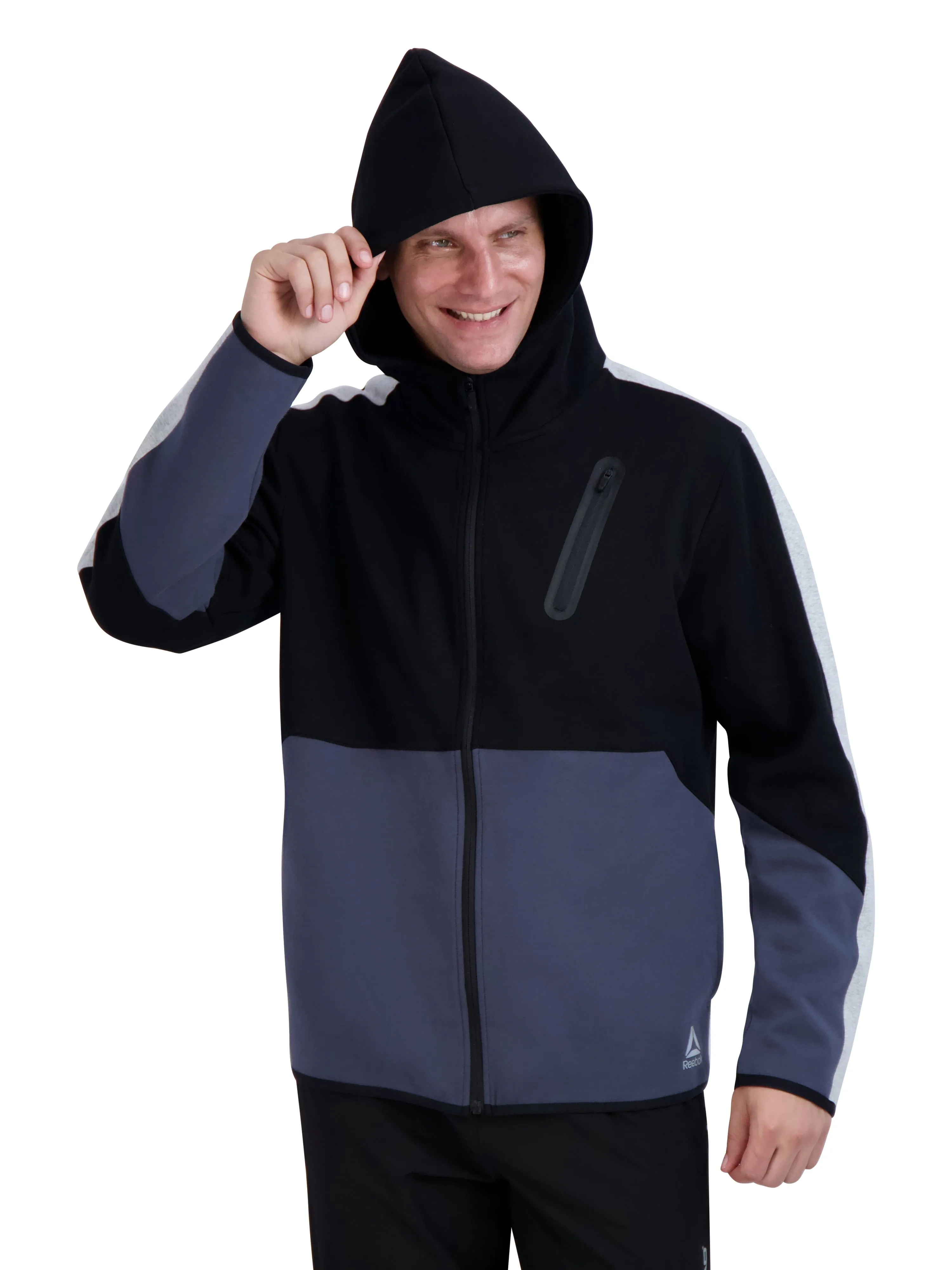 Reebok Men's Colorblocked Full Zip Hoodie, up to Size 3XL