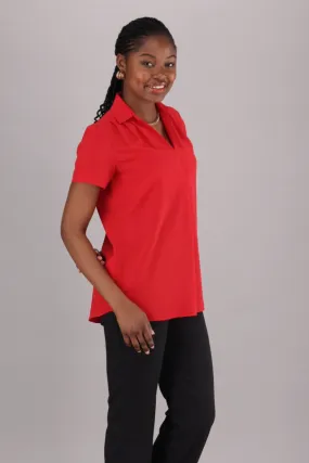 Rose V-neck blouse - red