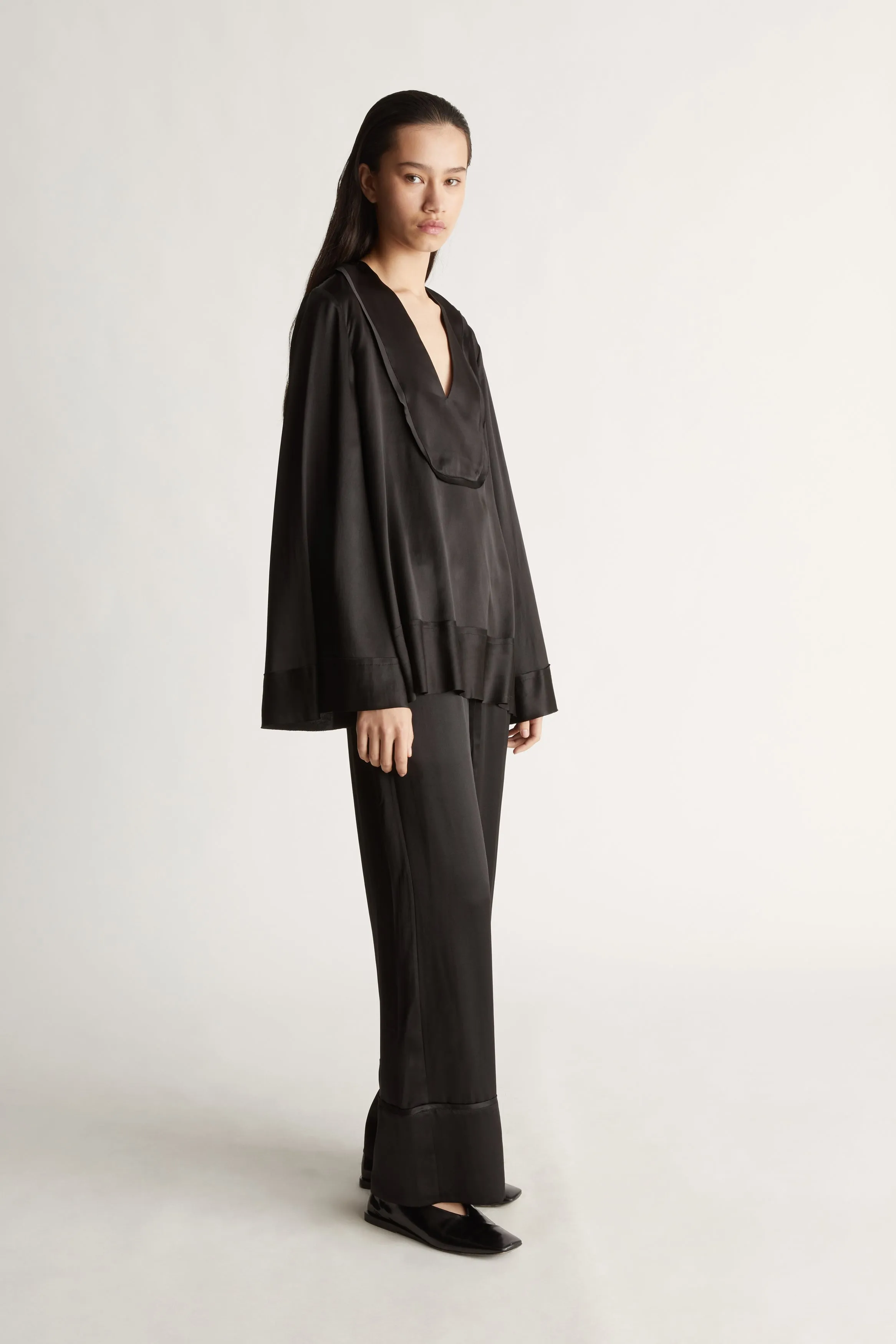 Stella Silk Satin LS Blouse