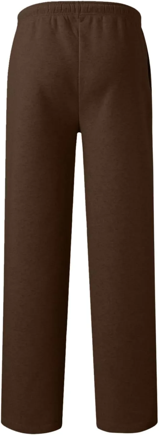 Sweatpants for Women Fleece Lined Elastic Drawstring High Waist Wide Leg Jogger Pants Soft Casual Trouser with Pocket