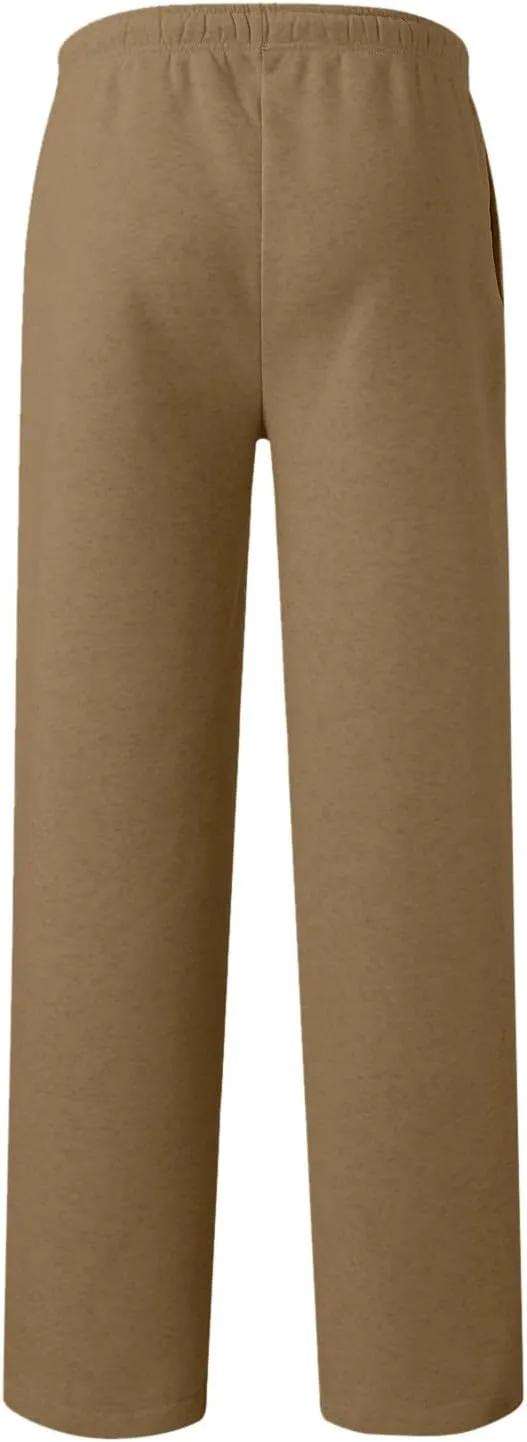 Sweatpants for Women Fleece Lined Elastic Drawstring High Waist Wide Leg Jogger Pants Soft Casual Trouser with Pocket