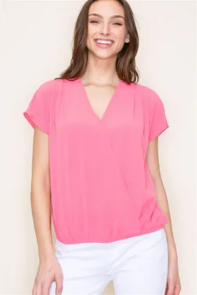 The Janey Wrap Front Short Sleeve Blouse