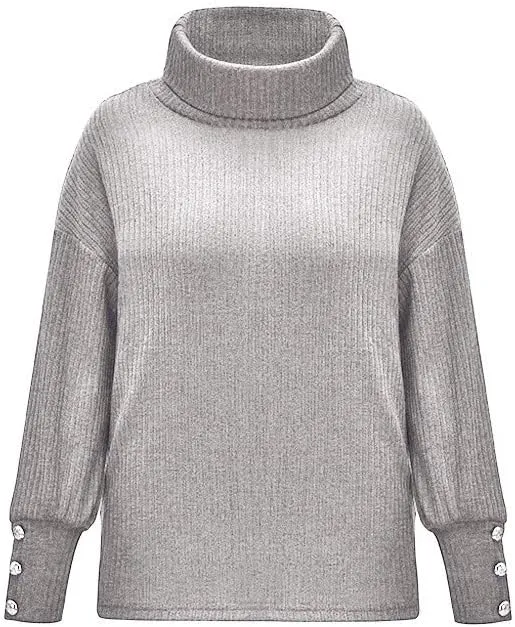 Turtleneck Sweater Women Oversized Cable Knit Sweater Cowl Neck Chunky Sweater Winter Plus Size Cute Pullover Jumper