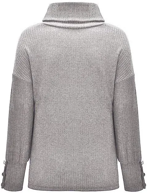 Turtleneck Sweater Women Oversized Cable Knit Sweater Cowl Neck Chunky Sweater Winter Plus Size Cute Pullover Jumper