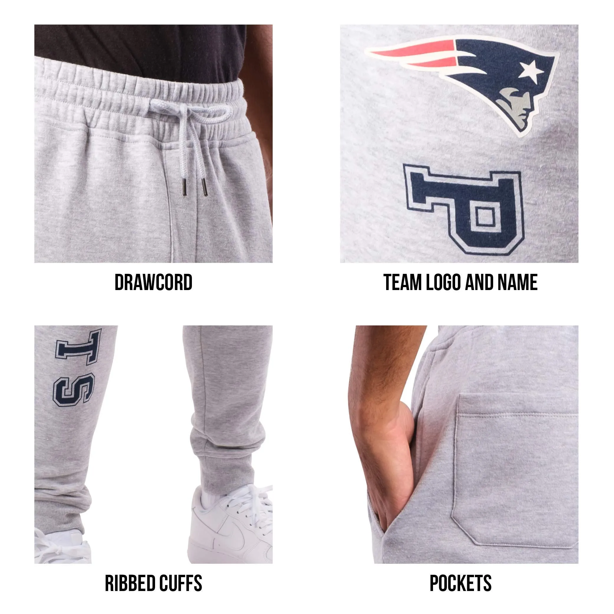 Ultra Game NFL Official Adults Super Soft Game Day Jogger Sweatpants - Unisex, Indianapolis Colts, Heather Gray|Indianapolis Colts