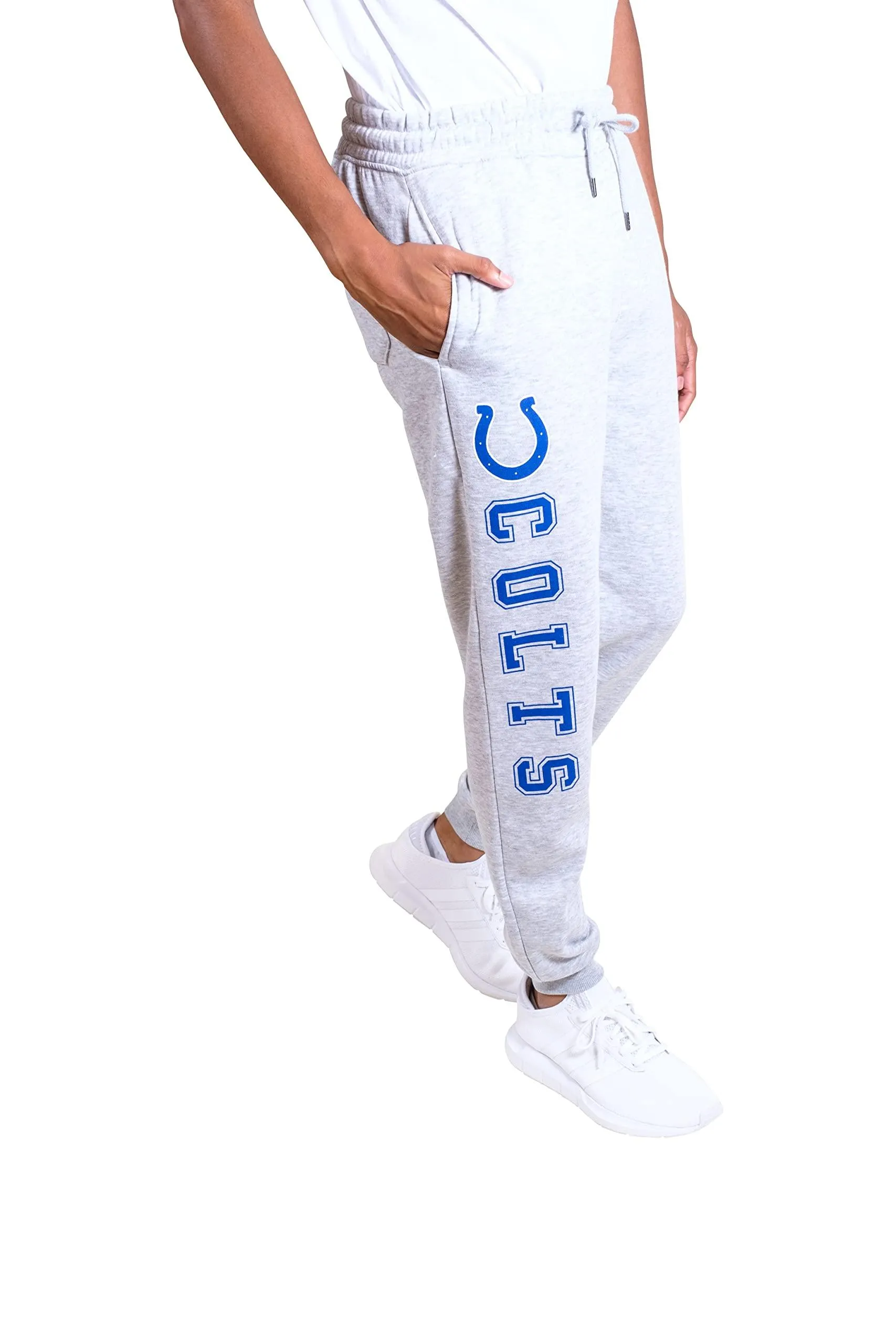 Ultra Game NFL Official Adults Super Soft Game Day Jogger Sweatpants - Unisex, Indianapolis Colts, Heather Gray|Indianapolis Colts
