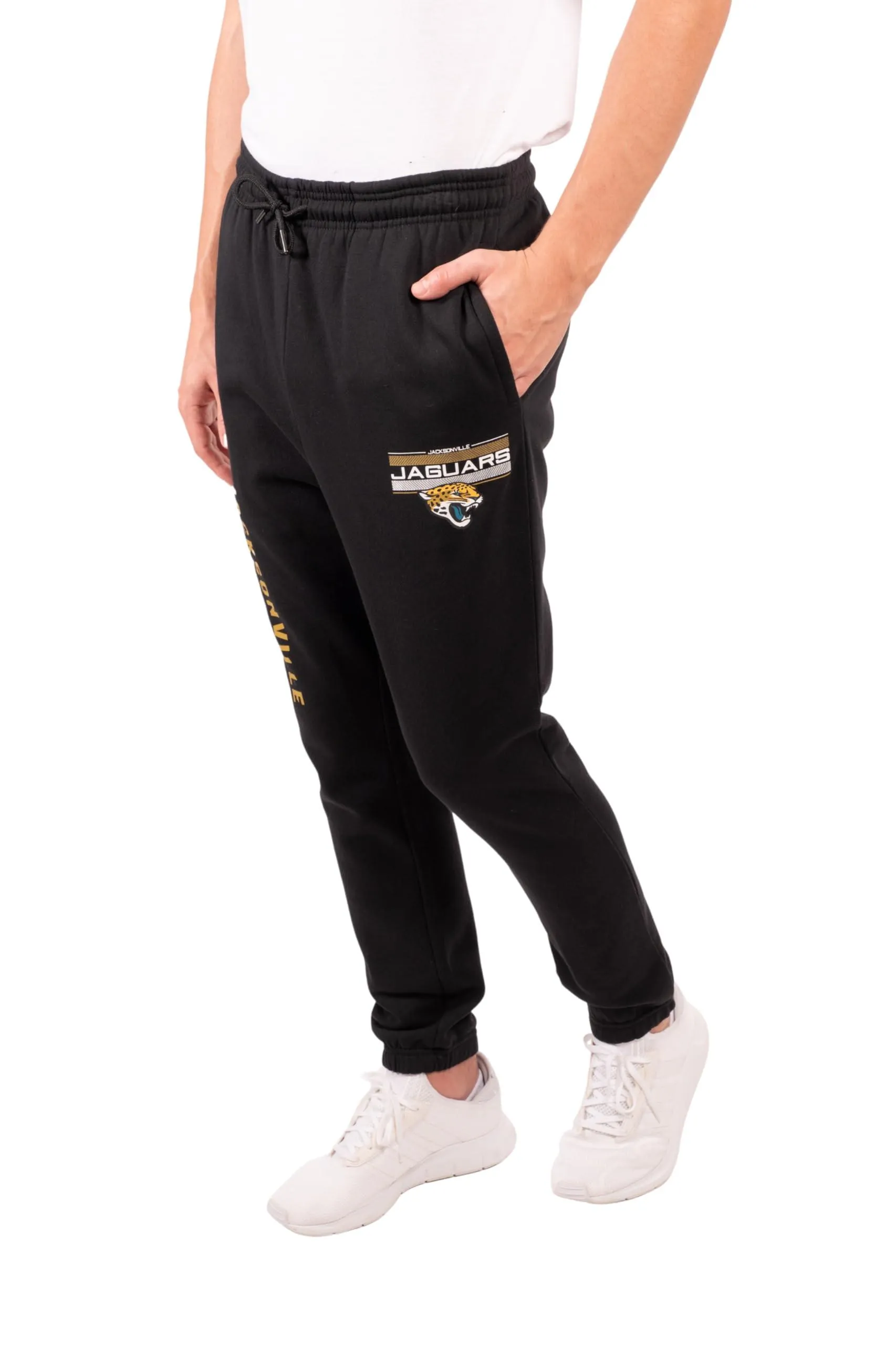 Ultra Game NFL Official Adults Super Soft Game Day Jogger Sweatpants - Unisex, Jacksonville Jaguars, Black|Jacksonville Jaguars