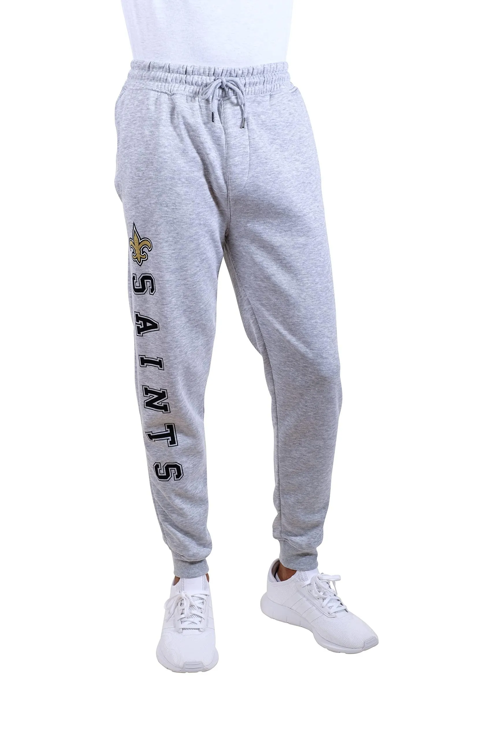 Ultra Game NFL Official Adults Super Soft Game Day Jogger Sweatpants - Unisex, New Orleans Saints, Heather Gray|New Orleans Saints