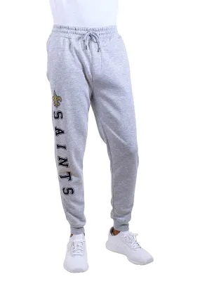 Ultra Game NFL Official Adults Super Soft Game Day Jogger Sweatpants - Unisex, New Orleans Saints, Heather Gray|New Orleans Saints