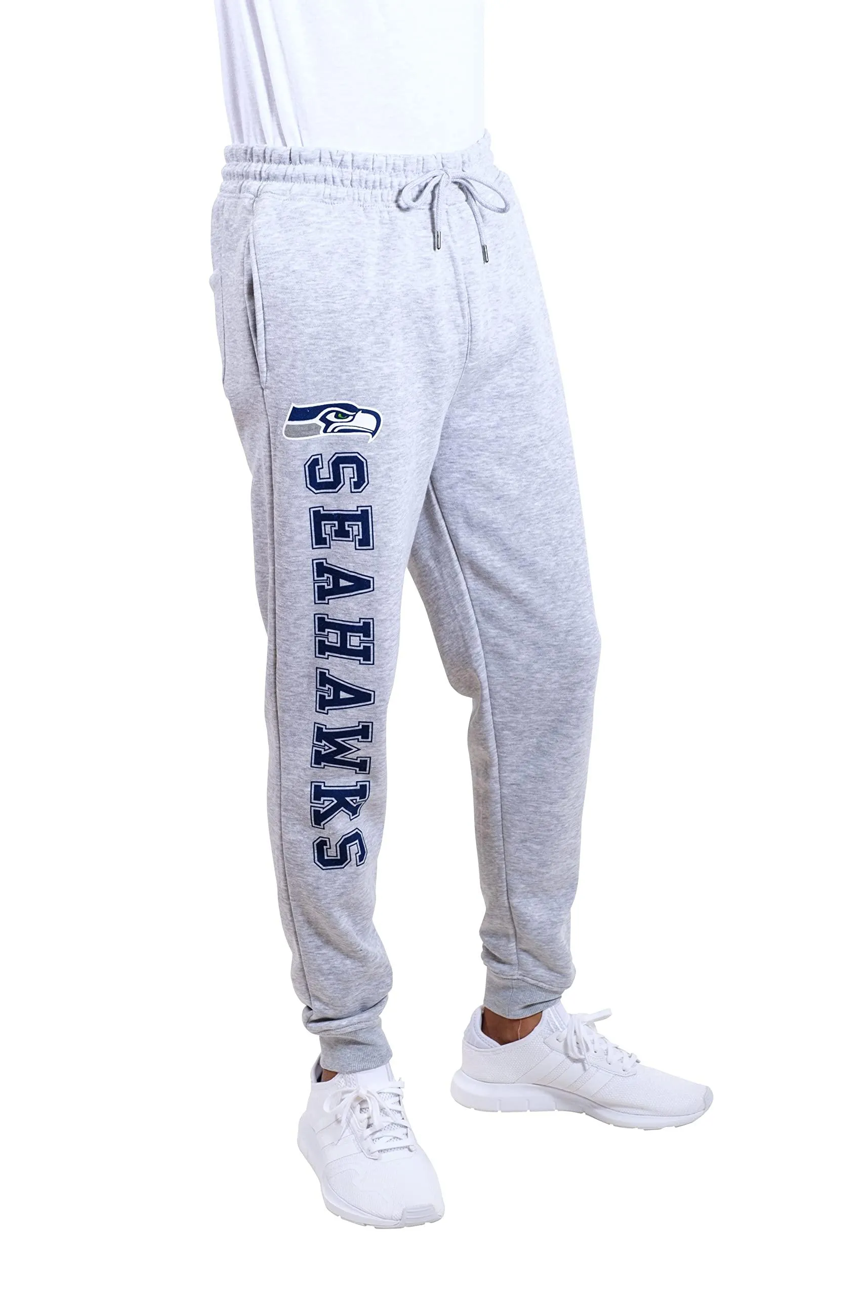 Ultra Game NFL Official Adults Super Soft Game Day Jogger Sweatpants - Unisex, Seattle Seahawks, Heather Gray|Seattle Seahawks