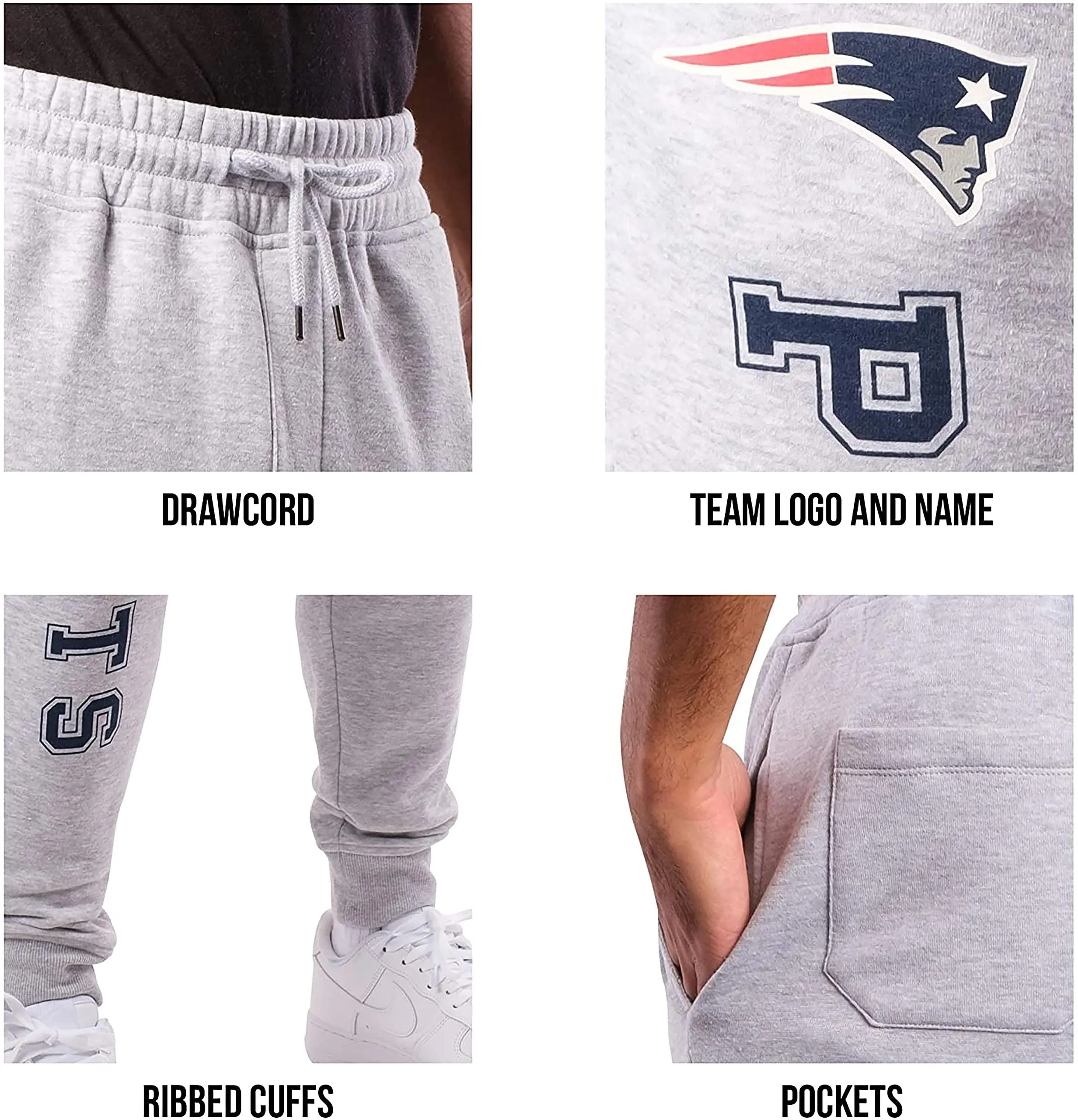 Ultra Game NFL Official Adults Super Soft Game Day Jogger Sweatpants - Unisex, Seattle Seahawks, Heather Gray|Seattle Seahawks
