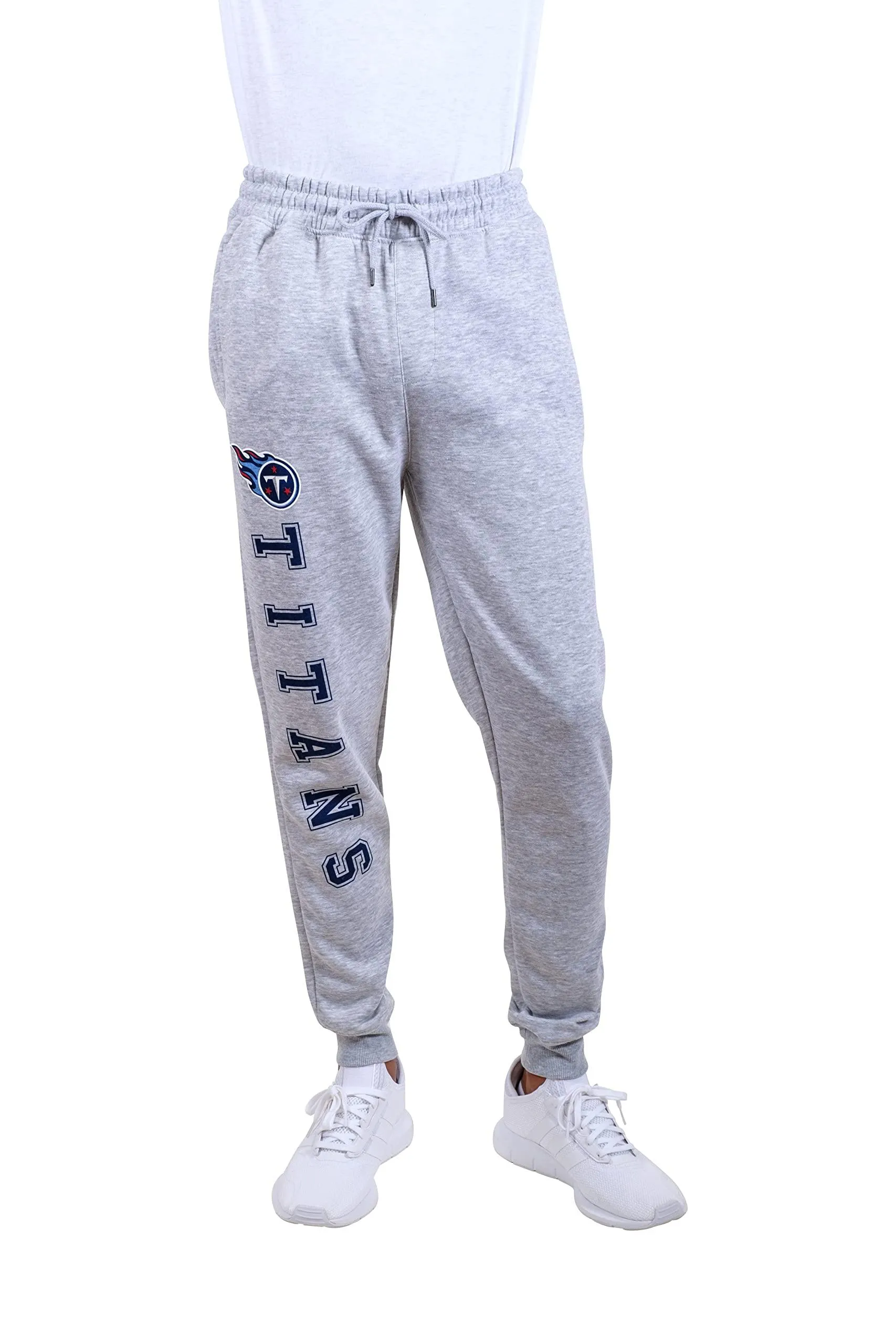 Ultra Game NFL Official Adults Super Soft Game Day Jogger Sweatpants - Unisex, Tennessee Titans, Heather Gray|Tennessee Titans