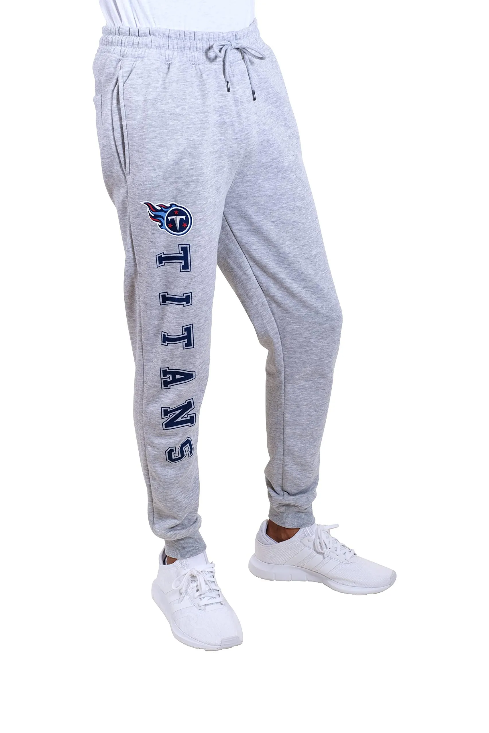 Ultra Game NFL Official Adults Super Soft Game Day Jogger Sweatpants - Unisex, Tennessee Titans, Heather Gray|Tennessee Titans