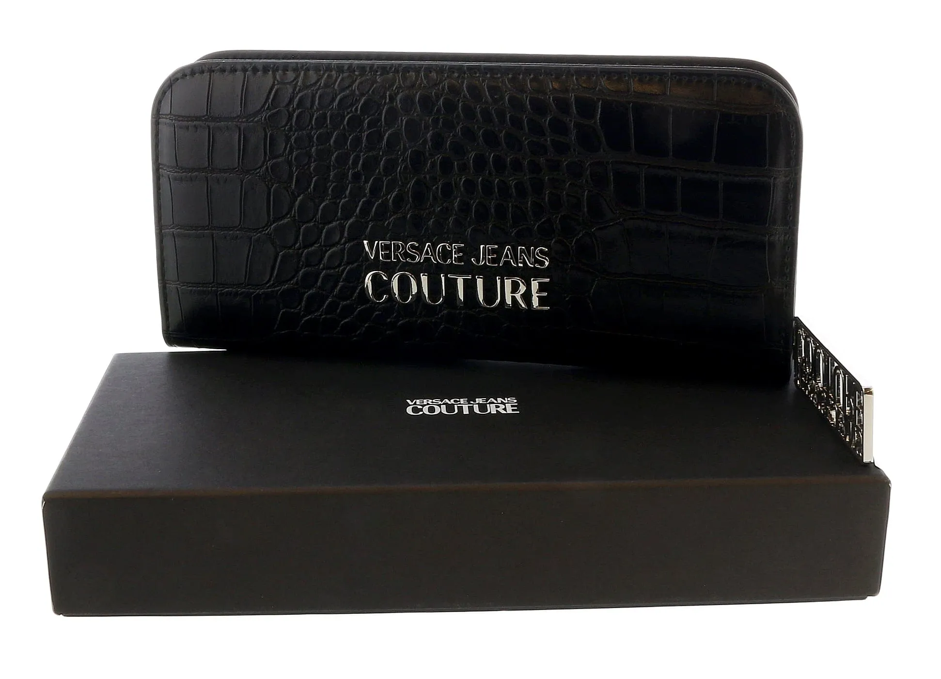 Versace Jeans Couture Black  Embossed Continental Wallet