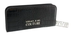 Versace Jeans Couture Black  Embossed Continental Wallet