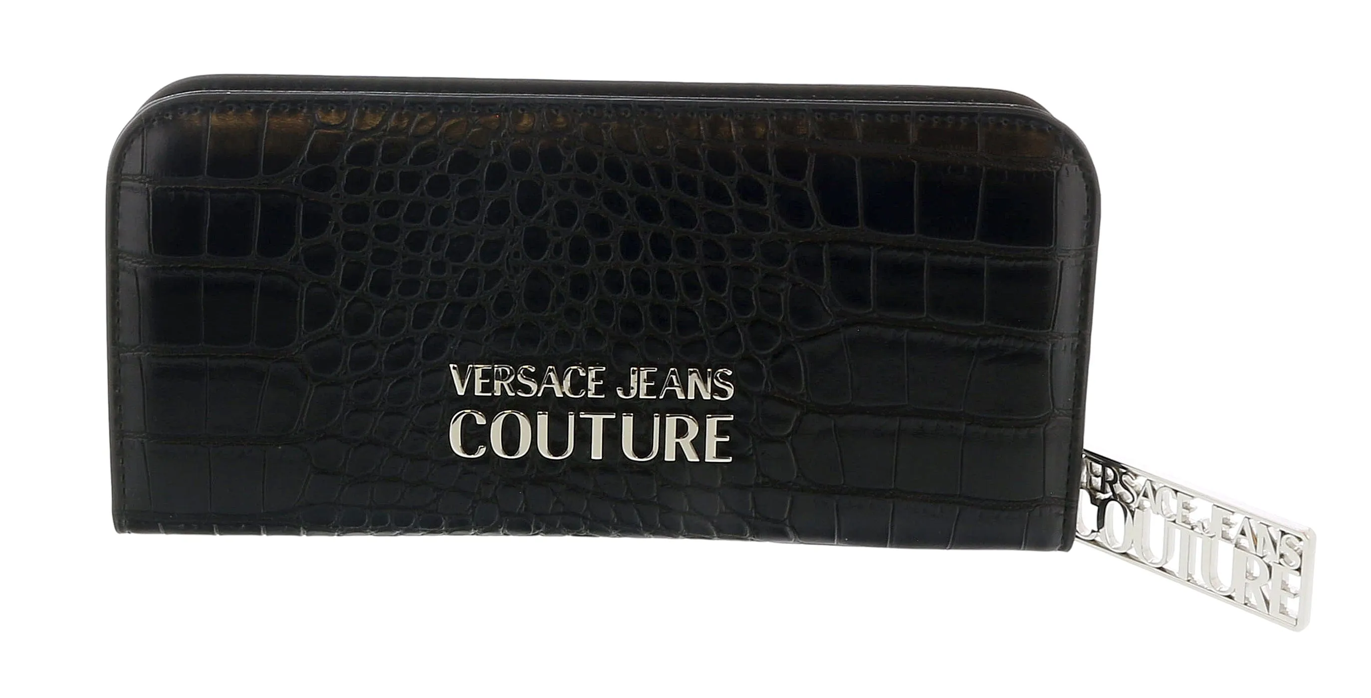 Versace Jeans Couture Black  Embossed Continental Wallet