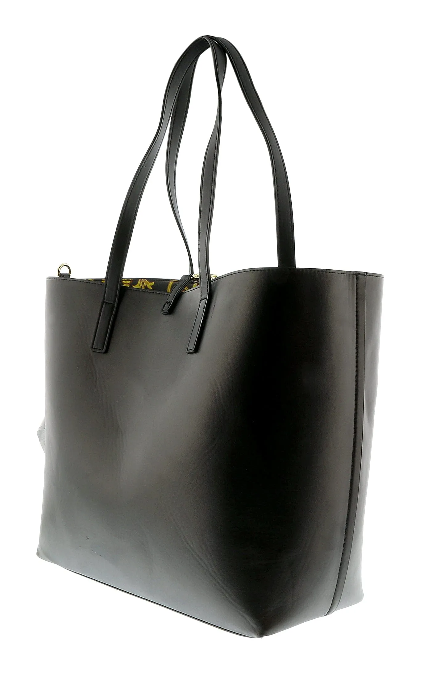 Versace Jeans Couture Black White Baroque Printed Classic Everyday Large Shopper Tote Bag