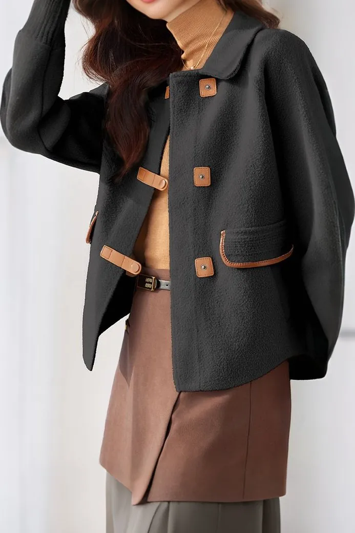Versatile color-contrasting cardigan