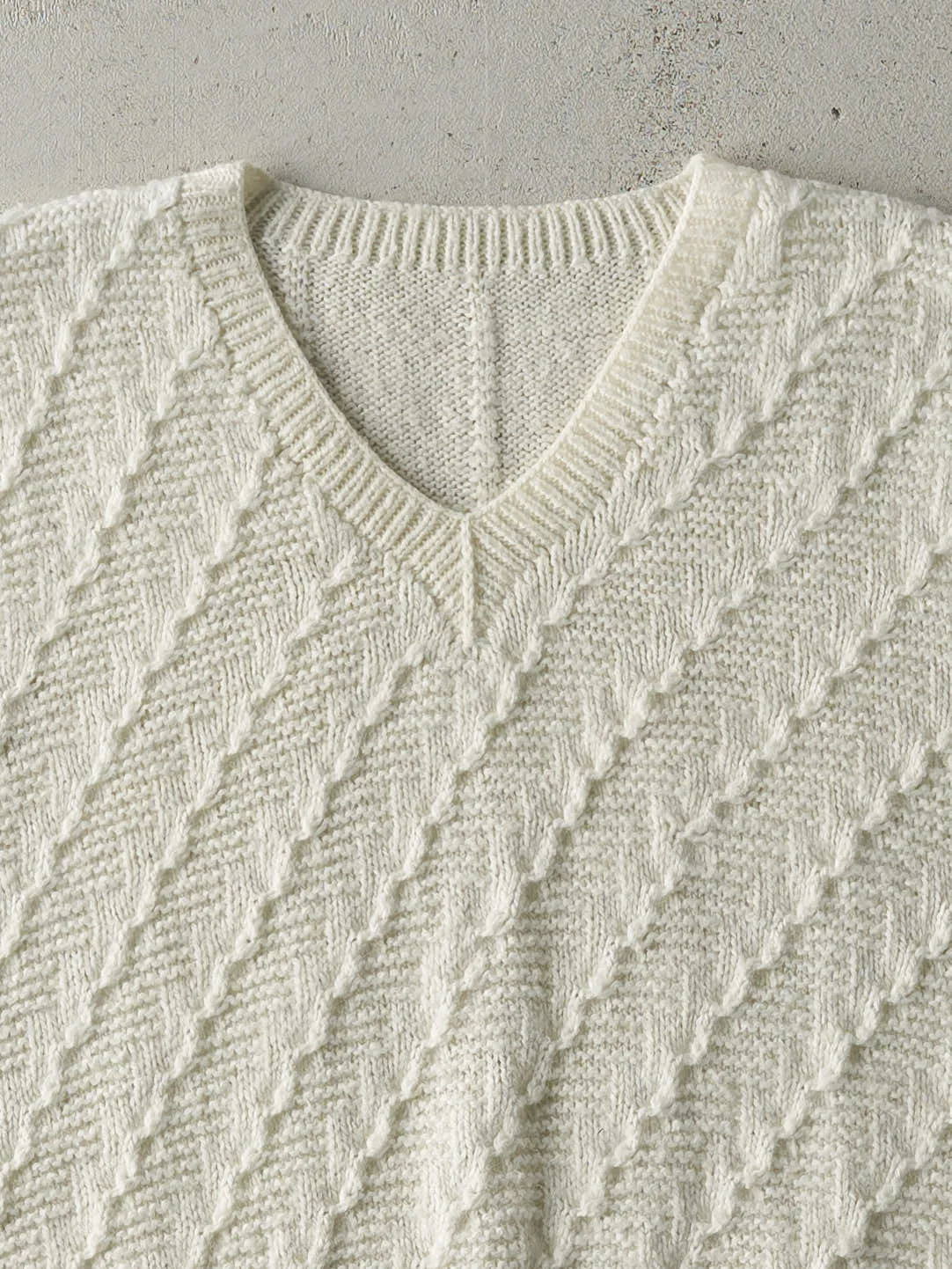 Vintage 80s Beige Knit Sweater Vest (M)