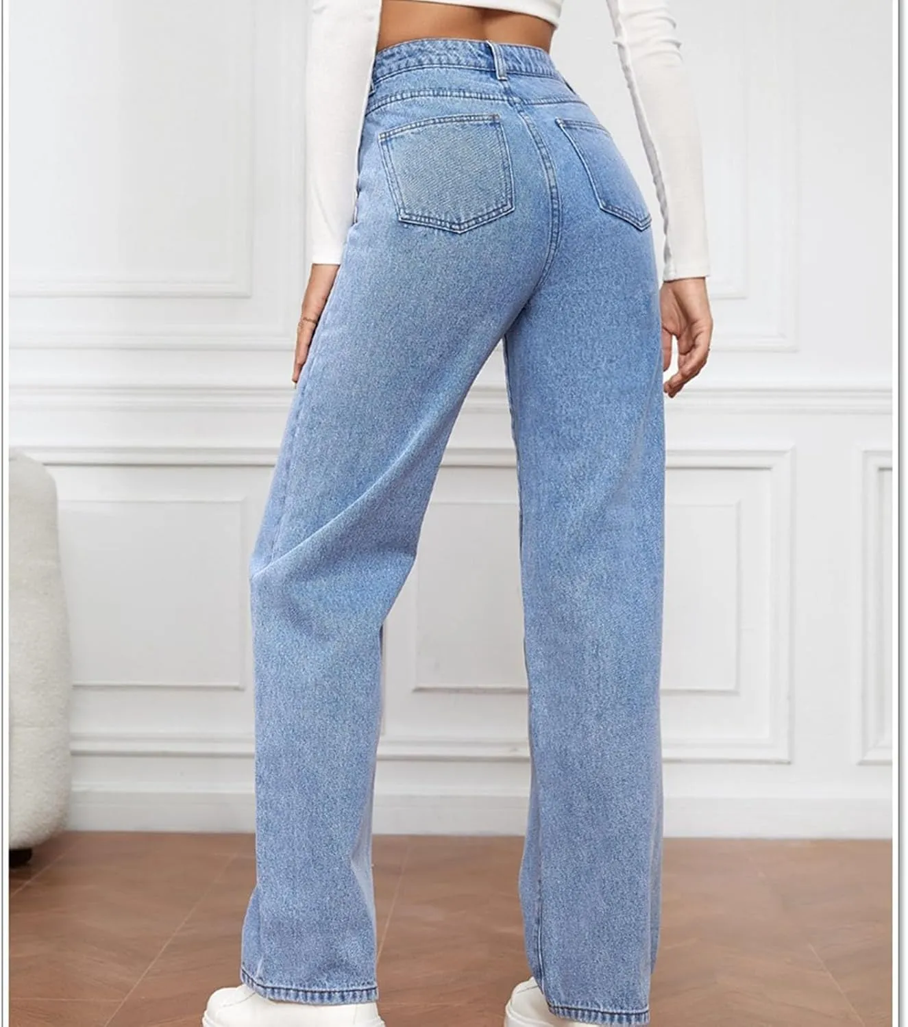 Women's 2024 Modern Skinny Jeans Insta Stretch Juniors Jeans Classic Mid Waisted Bootcut Straight Trendy Denim Pants