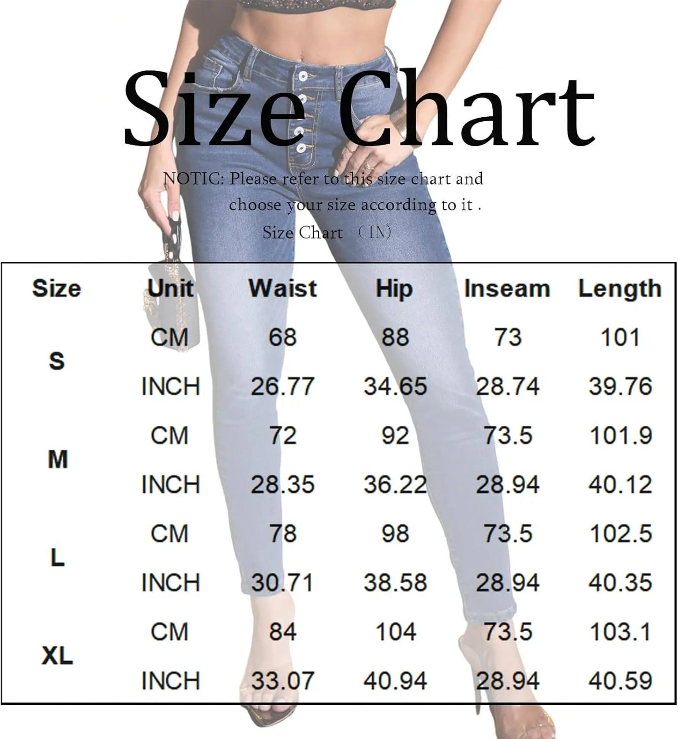Womens Skinny Jeans Button Up High Waist Butt Lifting Jeans Distressed Classic Tummy Control Denim Pants with Pockets