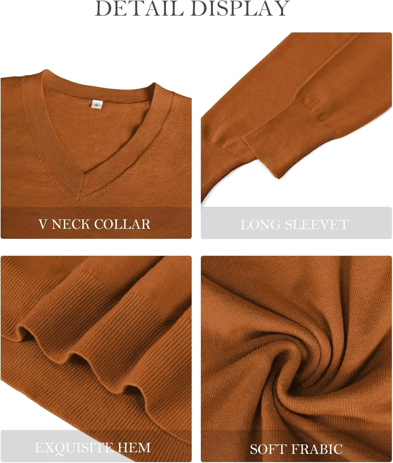 Women's Spring Sweaters 2025 Casual Thin Long Sleeve Pullover V Neck Lightweight Sweatshirts Cute Blouse Tops