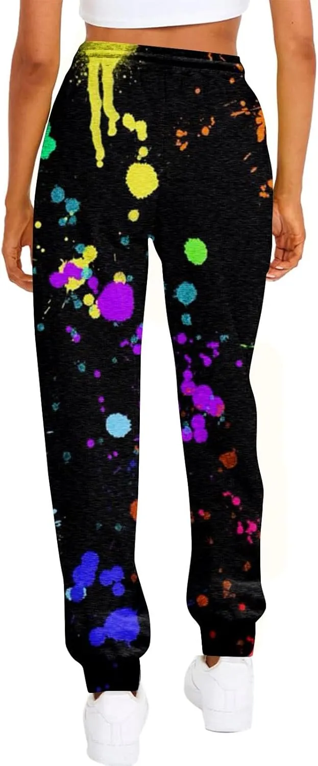 Womens Sweatpants with Pockets Elastic Waist Soft Leggings Tie Dye Fall Sweatpants Workout High Waisted Pants 2024