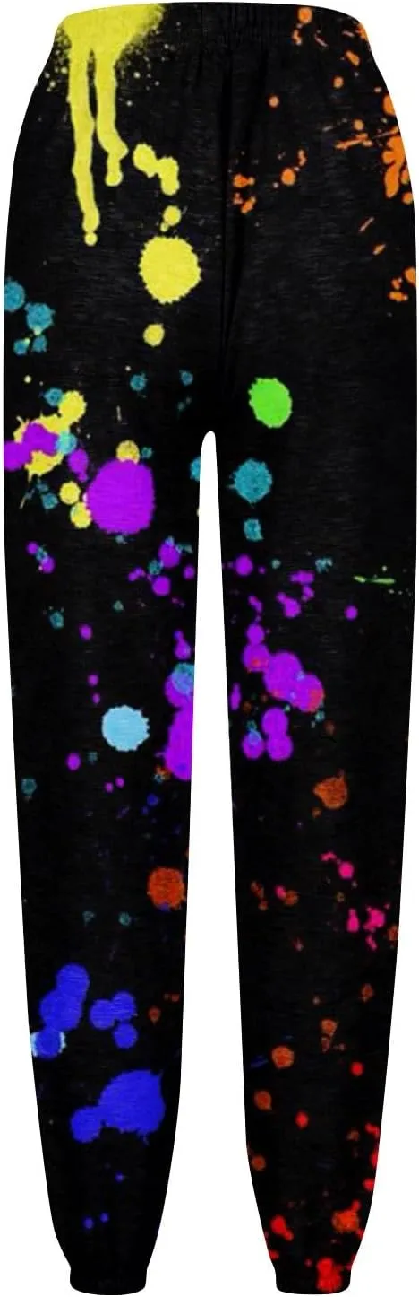 Womens Sweatpants with Pockets Elastic Waist Soft Leggings Tie Dye Fall Sweatpants Workout High Waisted Pants 2024