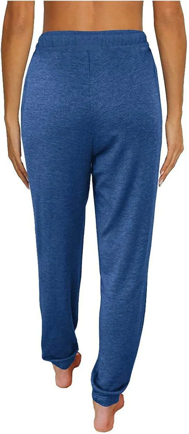 Womens Sweatpants with Pockets Track Joggers Drawstring Elastic Waist Pants Soft Jogger Sweatpants Lounge Pajama Pants