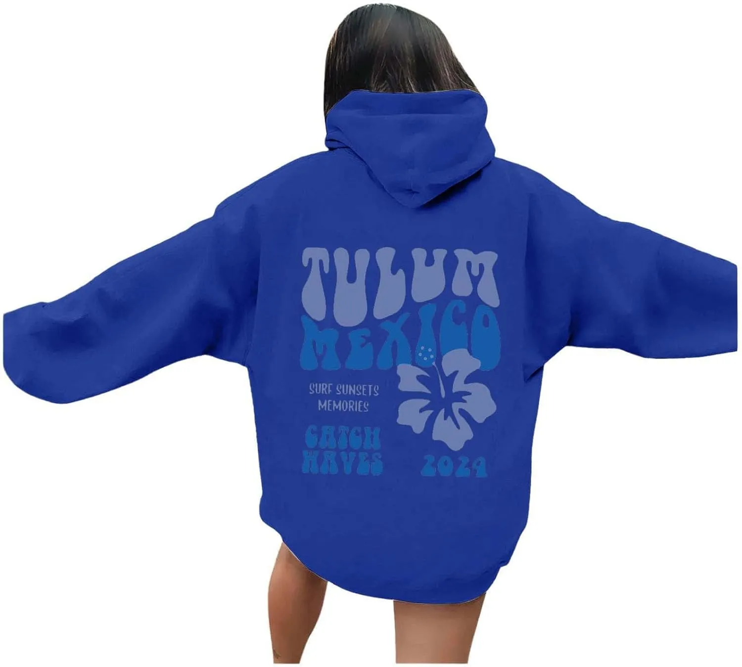 Women's Sweatshirt Full-Zip Hoodie Women Cute Hoodie Long Sleeve Blue Kawaii Shape Sweatshirt Long Sleeve with